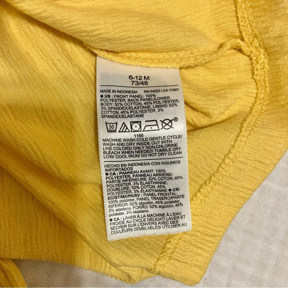 Girl’s Old Navy Sunshine Yellow Crochet‎ Panel Sleeveless Dress Sz 6-12M